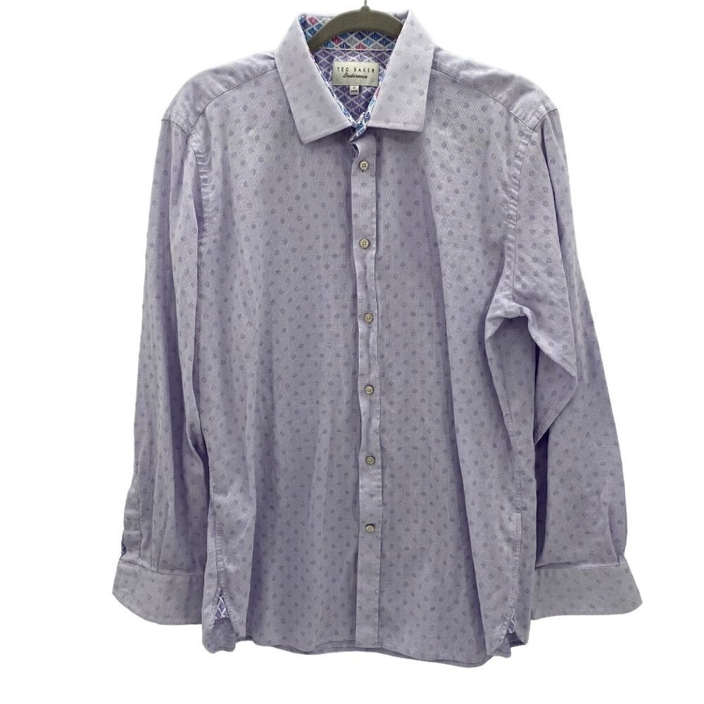 Ted Baker Endurance Lavender Long Sleeve Button Down Shirt